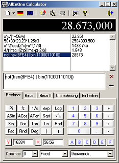 Screenshot of pmaCalc 6.0