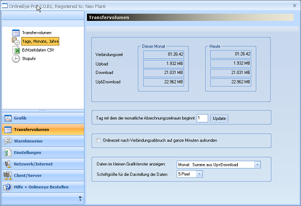 DSL Transfervolumen Limitieren und Überwachen